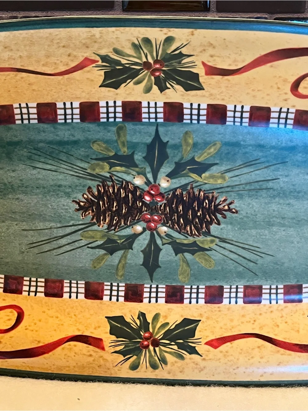 Lenox Winter Greetings Everyday Hors D'Oeuvre Earthenware Platter
